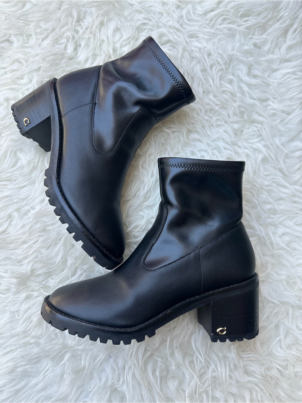 Women's Black Block Heel Ankle Boots Coach - Picture 4 of 9